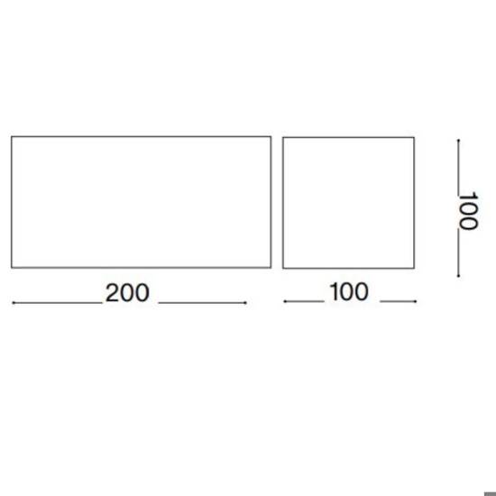 Atom ap d20 ideal lux applique da esterno doppio fascio di luce led 3000k bianca