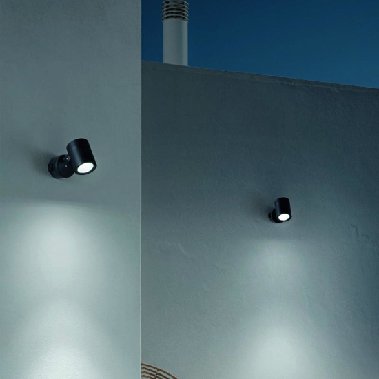 O-zone ap ideal lux applique per esterno ip66 orientabile nera led