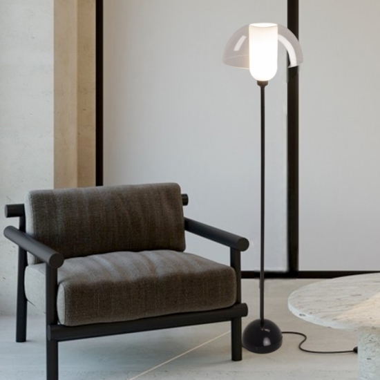 Maytoni lampada da terra moderna nera per salotto minimale h139 cm