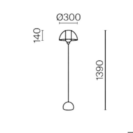 Maytoni lampada da terra moderna nera per salotto minimale h139 cm