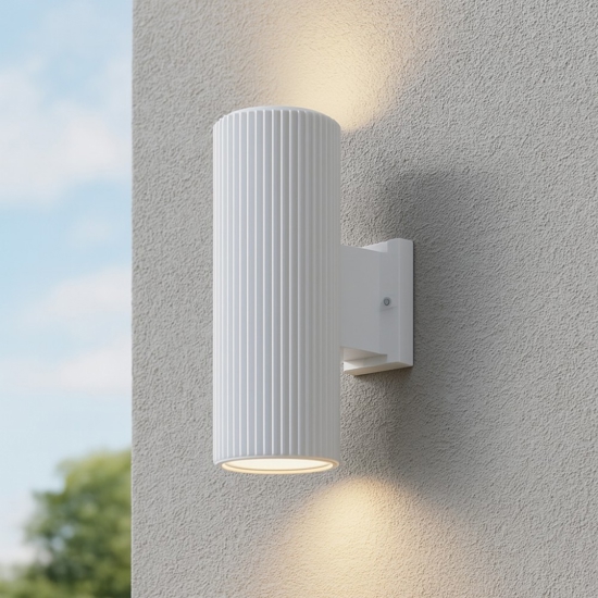 Maytoni rando applique da esterno ip54 bianco cilindrico