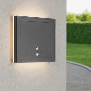 Applique quadrata da esterno led 2w sensore di movimento
