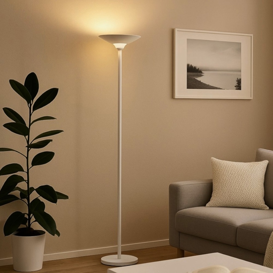 Gea luce ypsilon lampada da terra bianca led 3000k moderna