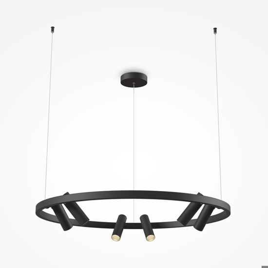 Maytoni satellite lampadario moderno nero con 6 luci led 3000k orientabili