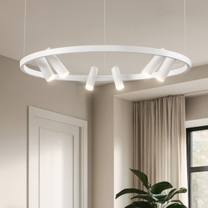 Maytoni satellite lampadario moderno rotondo bianco led 3000k