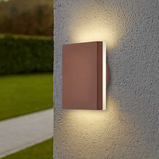 Applique per esterno marrone corten 9,5w 3000k moderna