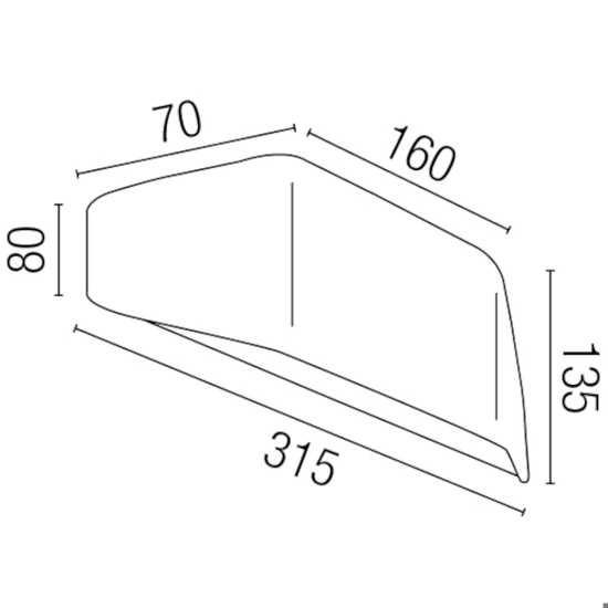 Applique per esterno moderna bianco design sagomato
