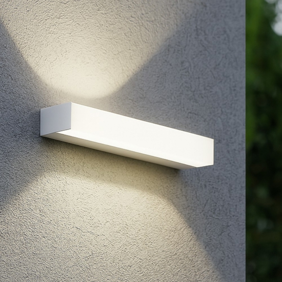 Applique da esterno kioo led 28w 3000k alluminio anodizzato linea light