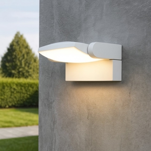 Applique per esterno bianco parabola girevole led 12w 3000k