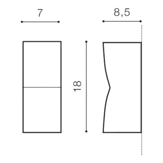 Applique da esterno antracite verticale