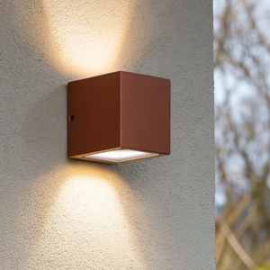 Applique esterno cubo ruggine marrone fp gea luce