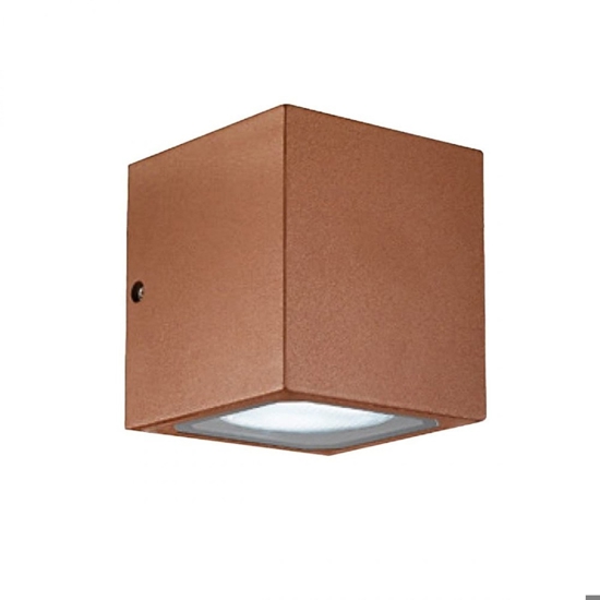 Applique esterno cubo ruggine marrone fp gea luce