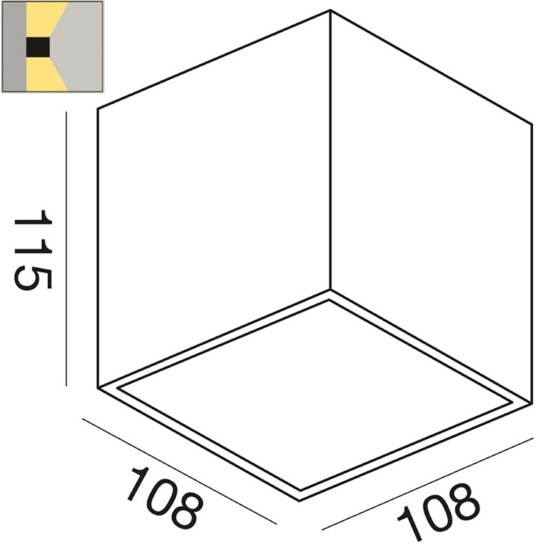Applique esterno cubo ruggine marrone fp gea luce