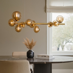 Ideal lux perlage sp10 lampadario ambra oro design
