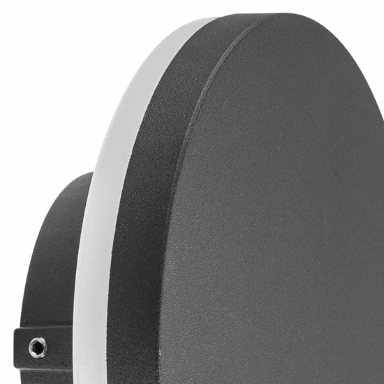 Applique cerchio per esterno antracite led 9,5w 3000k