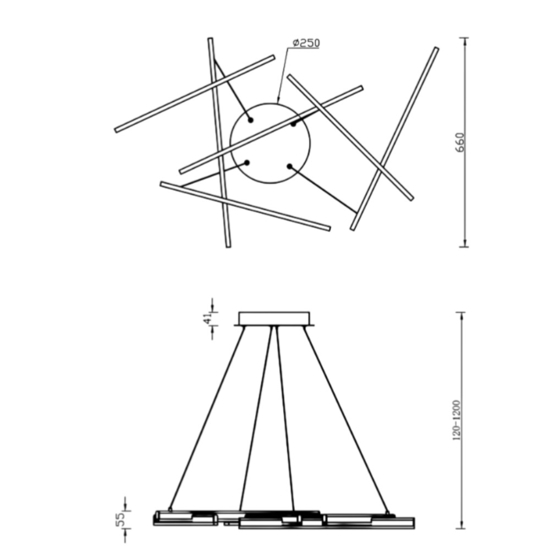 Maytoni line lampadario da cucina design moderno led 4000k