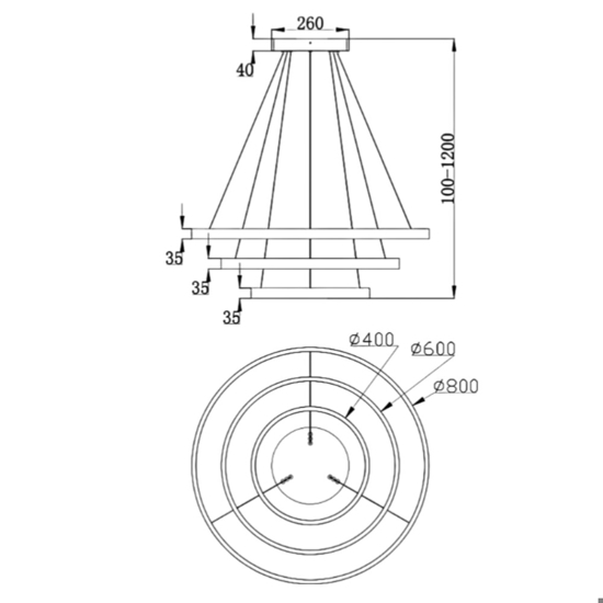 Maytoni rim lampadario moderno nero con 3 cerchi led 3000k