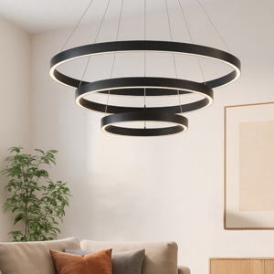 Maytoni rim lampadario moderno nero circolare led 4000k