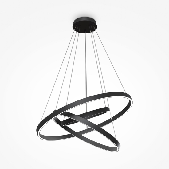 Maytoni rim lampadario moderno nero circolare led 4000k