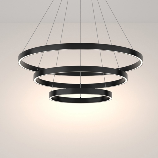 Maytoni rim lampadario moderno nero circolare led 4000k