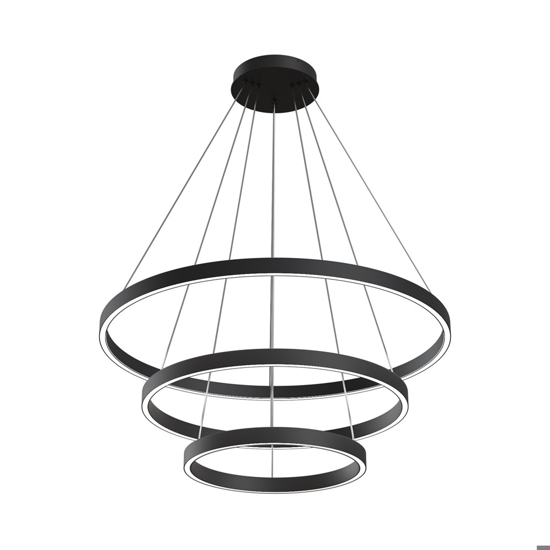Maytoni rim lampadario moderno nero circolare led 4000k