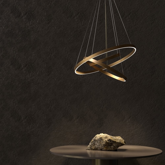 Maytoni rim lampadario moderno nero circolare led 4000k