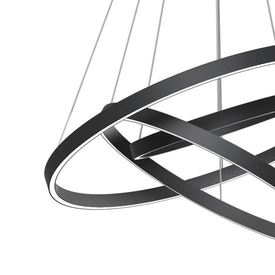 Maytoni rim lampadario moderno nero circolare led 4000k