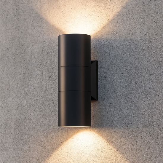 Maytoni bowery applique nera da esterno ip54 moderna