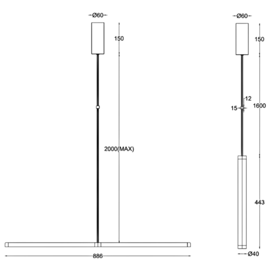Maytoni supersymmetry lampadario per cucina orientabile led 4000k