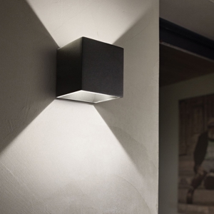 Rubik ap 4000k ideal lux applique da esterno led 8,5w ip54 cubo nero