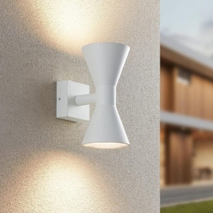 Applique da esterno luce biemissione moderna bianca