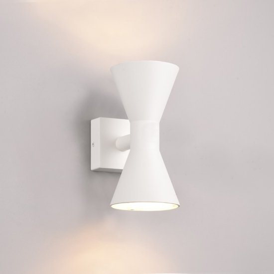 Applique da esterno luce biemissione moderna bianca
