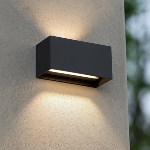 Ideal lux atom ap d20 applique da esterno rettangolare antracite led 3000k