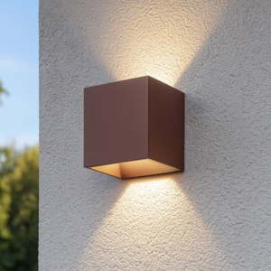 Ideal lux rubik ap 4000k applique per esterno led cubo ip54 marrone corten