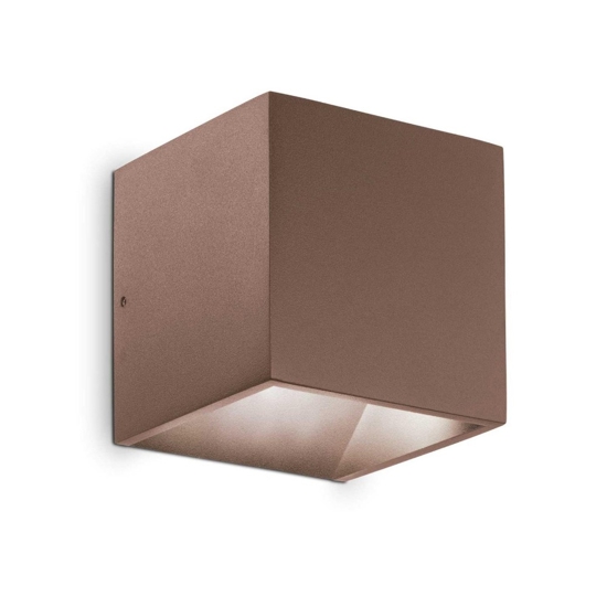 Ideal lux rubik ap 4000k applique per esterno led cubo ip54 marrone corten