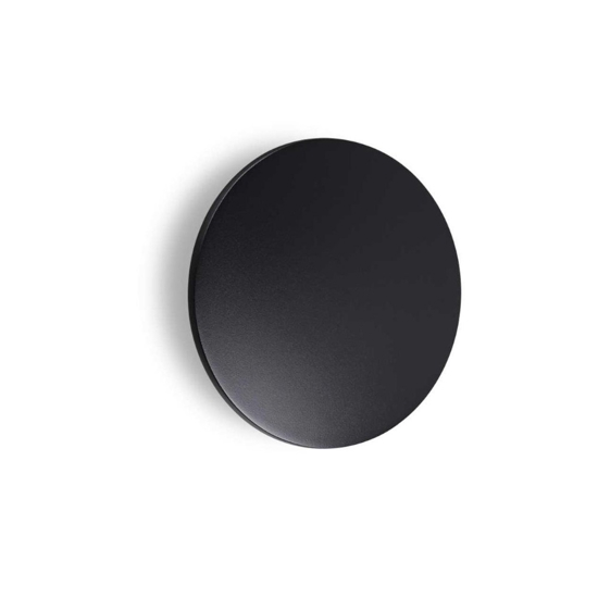 Ideal lux punto ap d24 applique led 12w 3000k tonda nera ip54