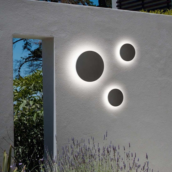 Ideal lux punto ap d24 applique led 12w 3000k tonda nera ip54