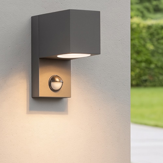 Applique con sensore di movimento per esterno moderna antracite