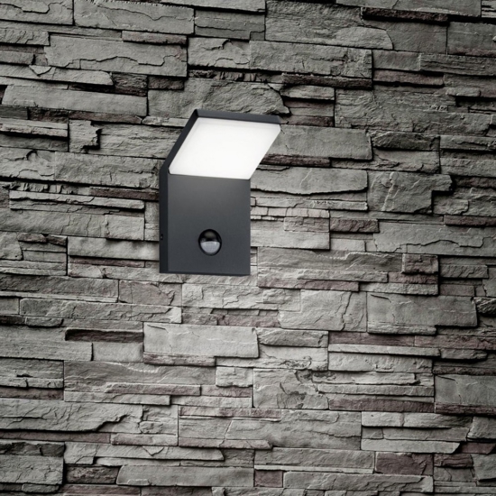 Applique da esterno con sensore movimento led 8w 3000k antracite