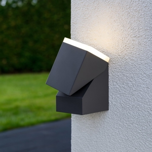 Applique antracite da esterno moderna orientabile led 7w 3000k ip54