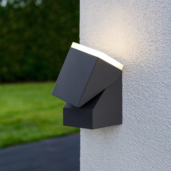 Applique antracite da esterno moderna orientabile led 7w 3000k ip54