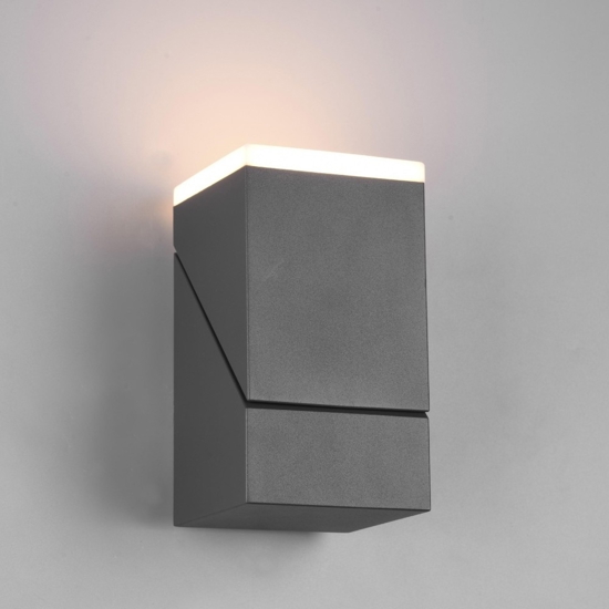 Applique antracite da esterno moderna orientabile led 7w 3000k ip54