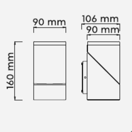 Applique antracite da esterno moderna orientabile led 7w 3000k ip54
