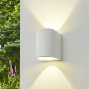 Top light applique da esterno aosta bianca bi emissione ip55