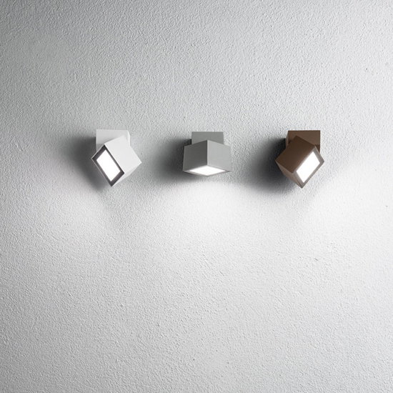 Ondaluce ap steve applique da esterno ip54 bianco orientabile led 4000k