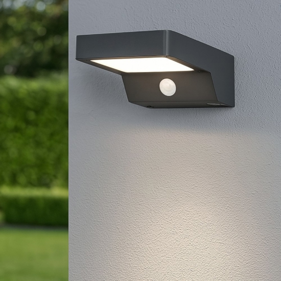 Applique a luce solare da esterno con sensore movimento 5w 3000k