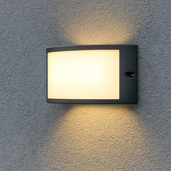 Rex-1 ap1 applique da esterno curvo ip44 antracite ideal lux