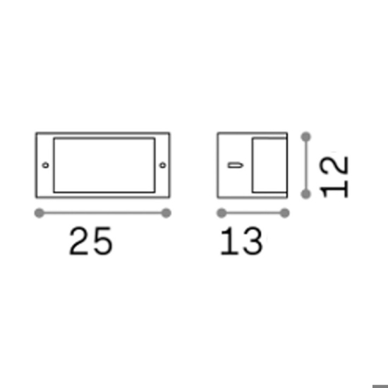 Rex-1 ap1 applique da esterno curvo ip44 antracite ideal lux