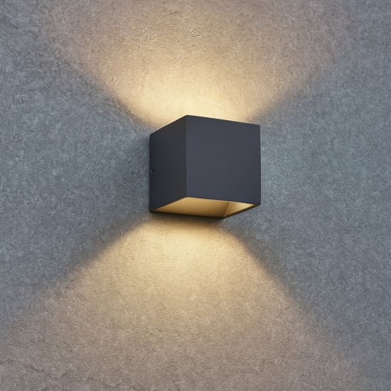 Rubik ap 3000k ideal lux applique da esterno antracite ip54 led 8,5w