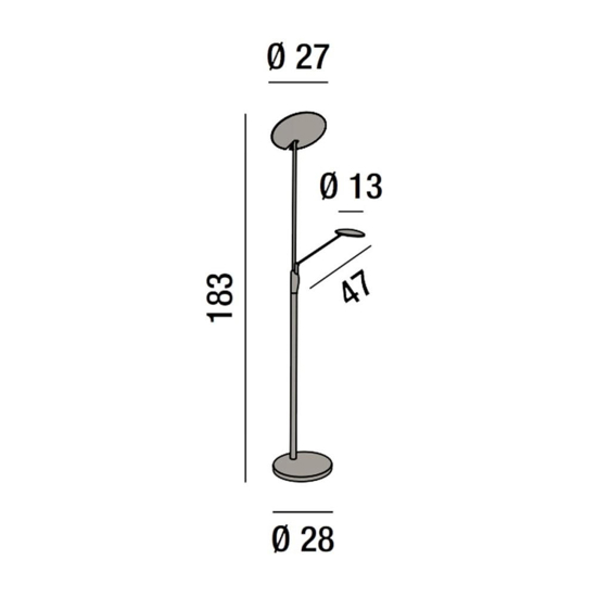 Perenz miranda piantana led 3000k design moderno orientabile
